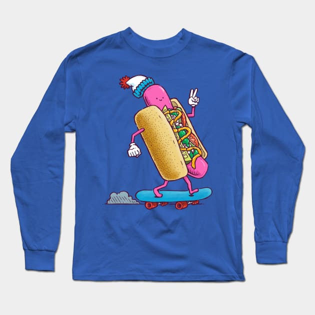 Skater Chicago Dog Long Sleeve T-Shirt by nickv47